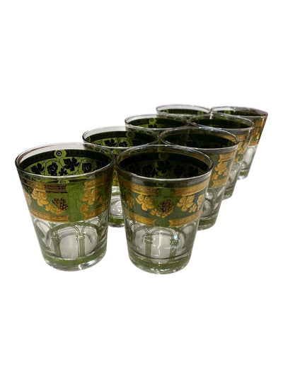 Mid Century Set of 8 Cera Golden Grape Style Bar Glasses (Set of 8)