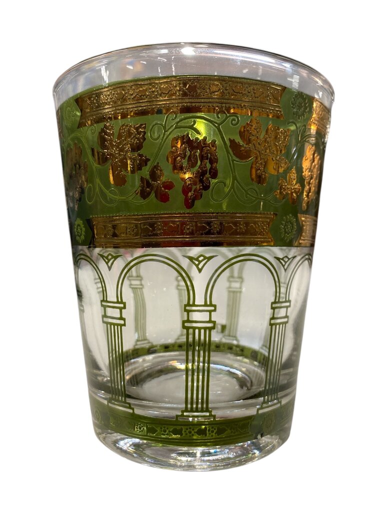 Mid Century Set of 8 Cera Golden Grape Style Bar Glasses (Set of 8)