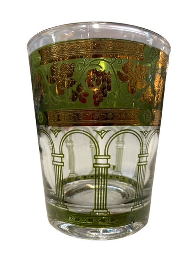 Mid Century Set of 8 Cera Golden Grape Style Bar Glasses (Set of 8)