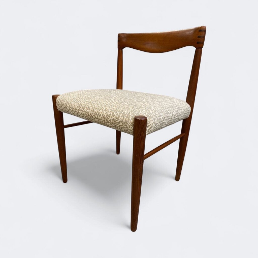 H W Klein for Bramin Danish Modern Teak Desk or Side Chair Upholstered in Knoll Textile