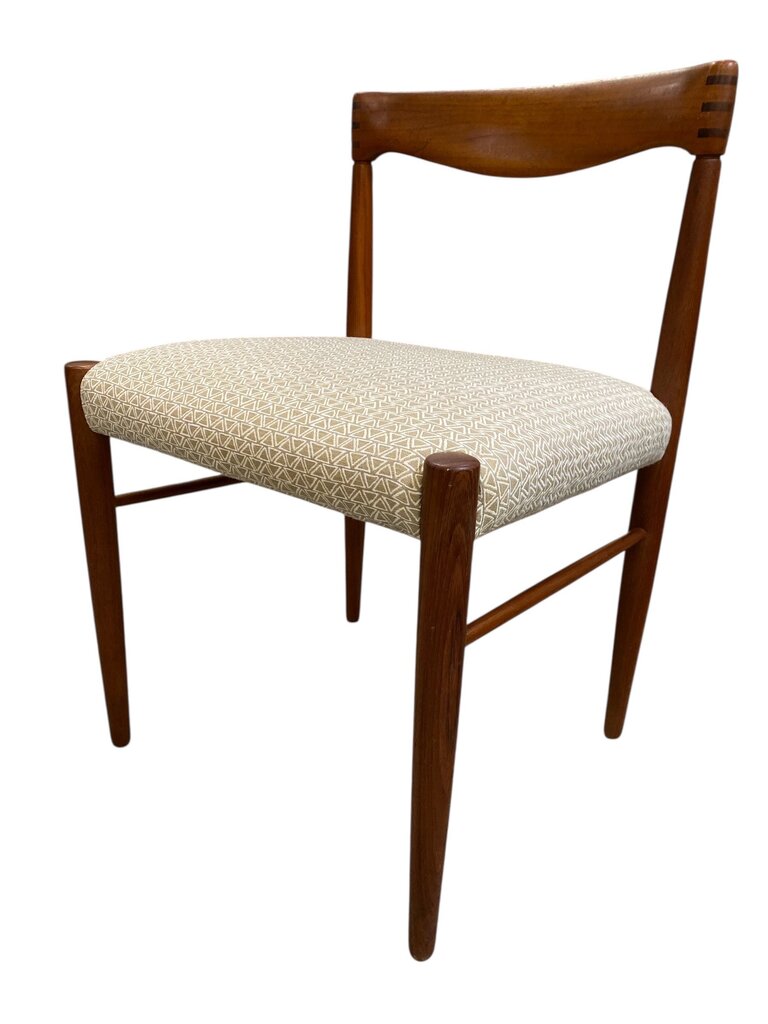 H W Klein for Bramin Danish Modern Teak Desk or Side Chair Upholstered in Knoll Textile