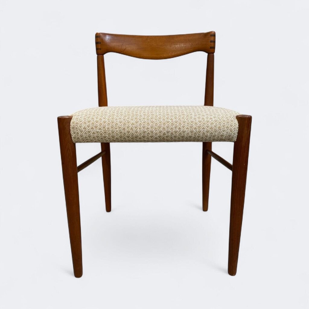 H W Klein for Bramin Danish Modern Teak Desk or Side Chair Upholstered in Knoll Textile