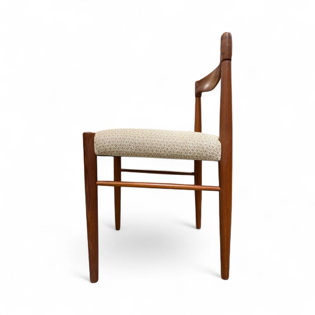 H W Klein for Bramin Danish Modern Teak Desk or Side Chair Upholstered in Knoll Textile