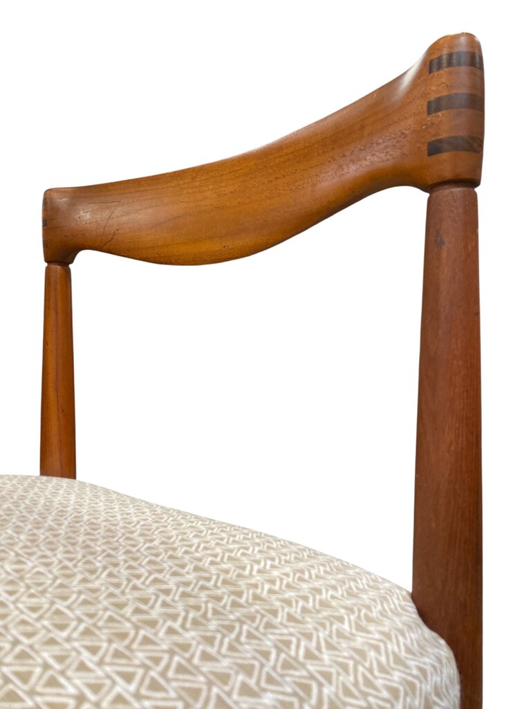 H W Klein for Bramin Danish Modern Teak Desk or Side Chair Upholstered in Knoll Textile