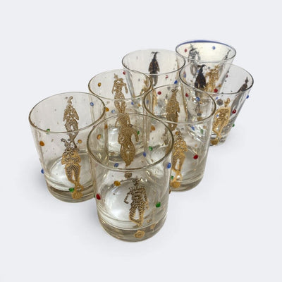 SET OF 7 Culver Mardi Gras Highball Glasses (Set of 7)
