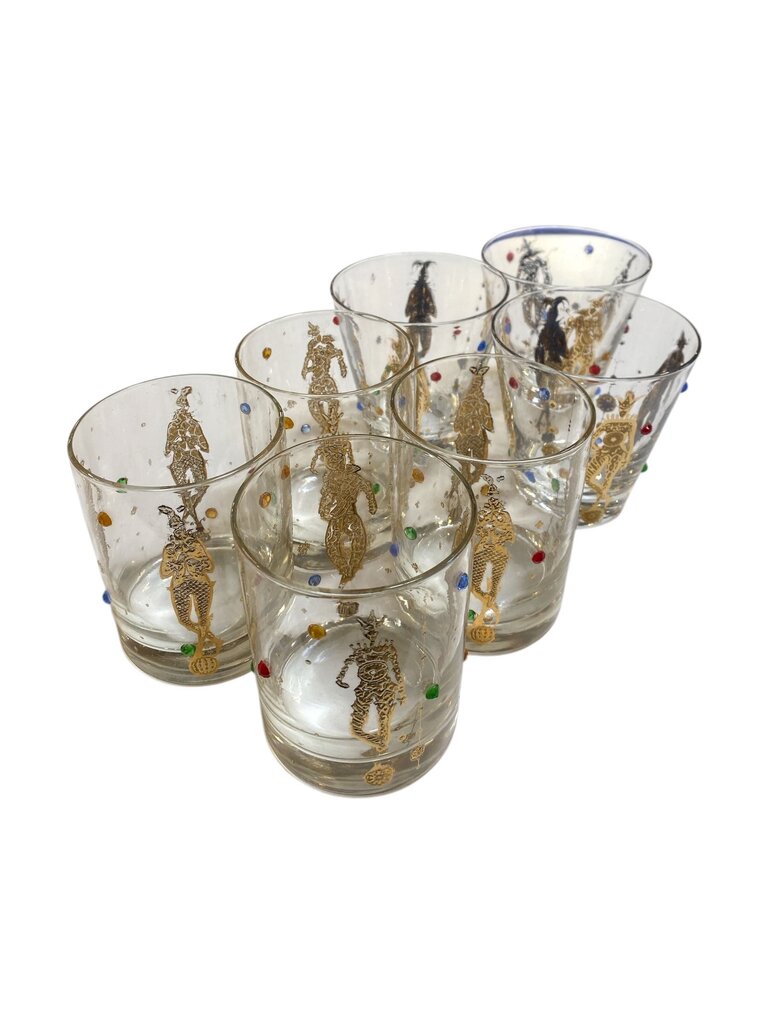 SET OF 7 Culver Mardi Gras Highball Glasses (Set of 7)