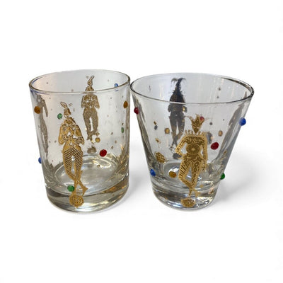 SET OF 7 Culver Mardi Gras Highball Glasses (Set of 7)