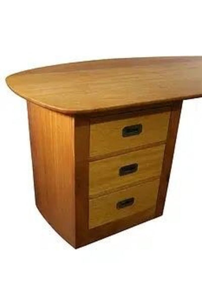 Mid Century Lg. 3 Drawer Side Surfboard Top Dedk, w/Bowtie Inlay