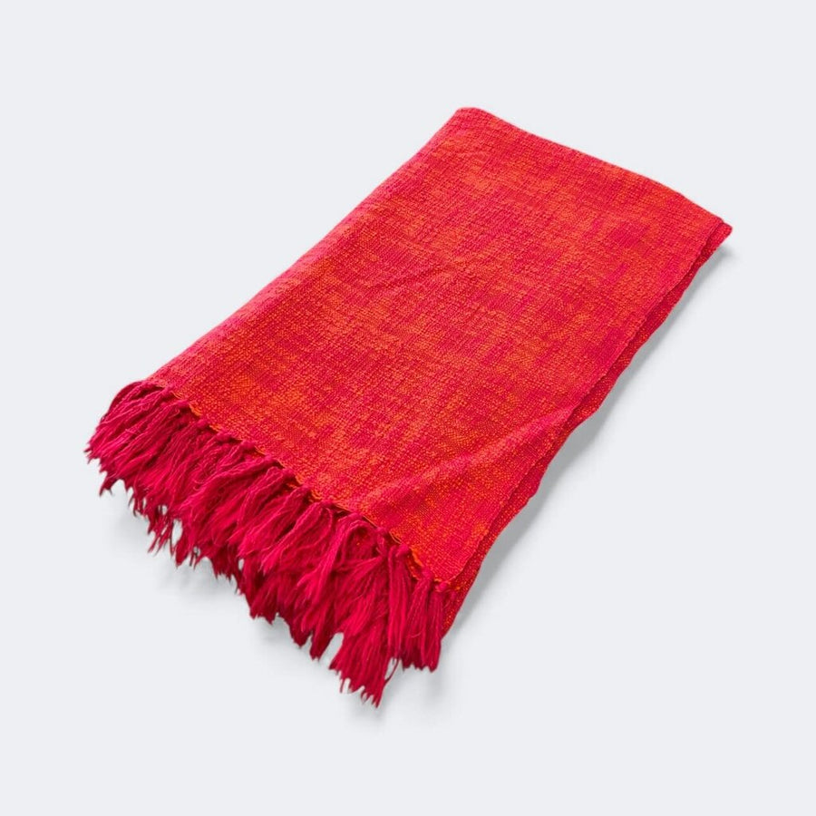Mid Century Cotton Fringed Throw - Fabulous Colors