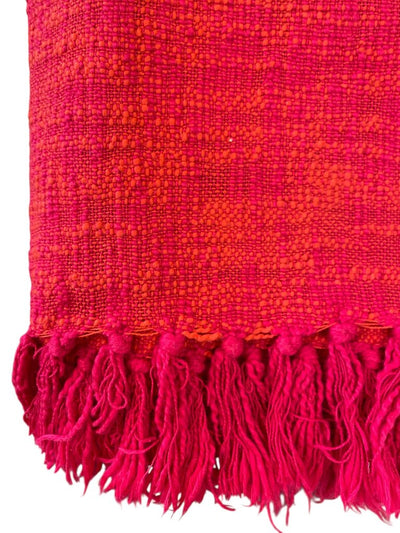 Mid Century Cotton Fringed Throw - Fabulous Colors