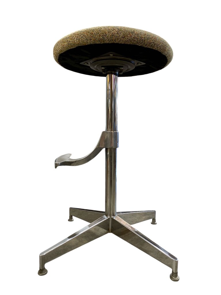 Pair of Vintage 50's Barstools in Aluminum and Steel (Set of 2)