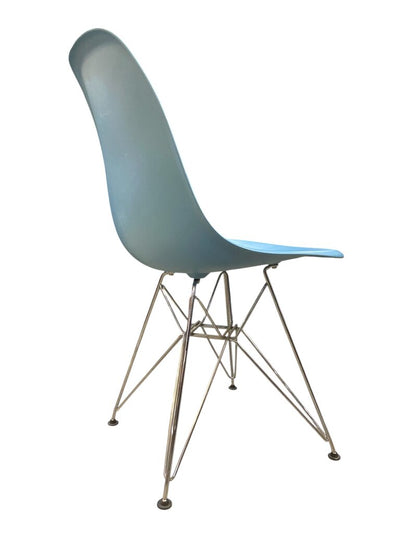 Charles and Ray Eames Vitra Eiffel Base Molded Dining or Office Chair in Robin's Egg Blue