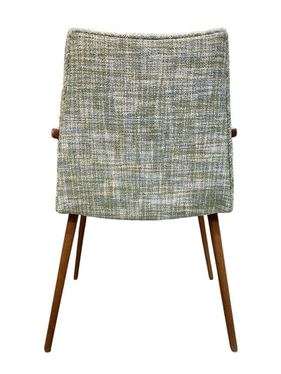 1960's Set of Four Dining Chairs in Light Green and Blue Upholstery (Set of 4)