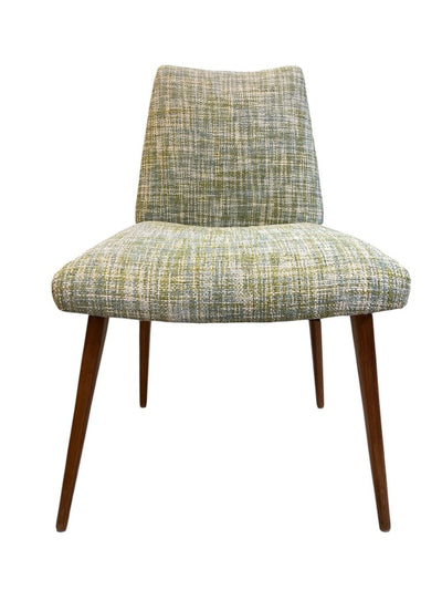 1960's Set of Four Dining Chairs in Light Green and Blue Upholstery (Set of 4)