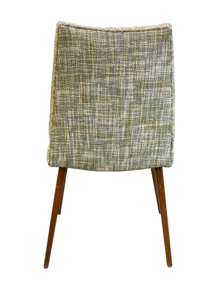 1960's Set of Four Dining Chairs in Light Green and Blue Upholstery (Set of 4)