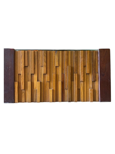 Percival Lafer MCM Brazilian 1960's Glass-Top Coffee Table in a Mosaic of Exotic Woods