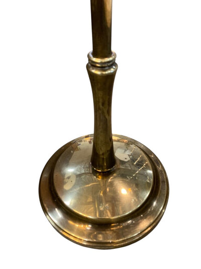 1940's Russel Wright Art Deco Torchiere Floor Lamp in Bronze with Spun Aluminum Shade