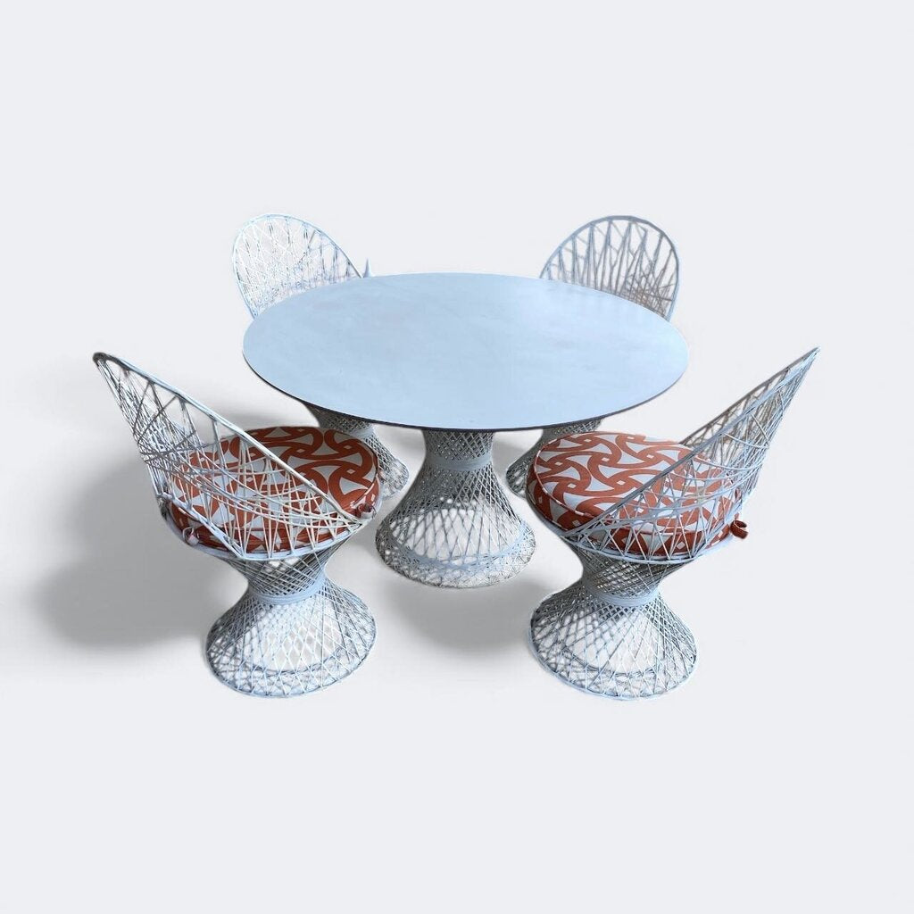 MCM Russell Woodard Outdoor Dining Set with 47" Table and Four Chairs (Set of 5)