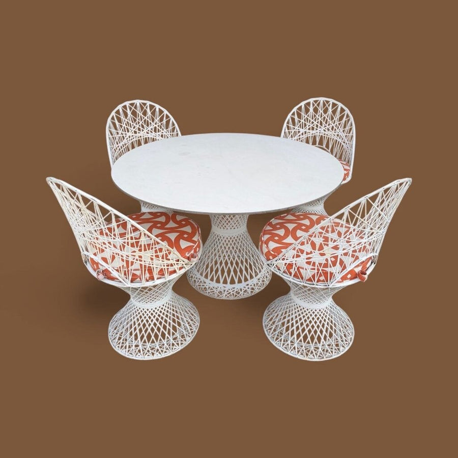 MCM Russell Woodard Outdoor Dining Set with 47" Table and Four Chairs (Set of 5)