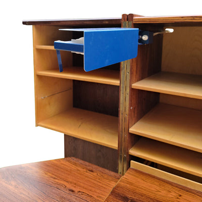 Mid Century "Magic Box" Brazilian Rosewood Office Desk by Mummenthaler & Meier Innovativ