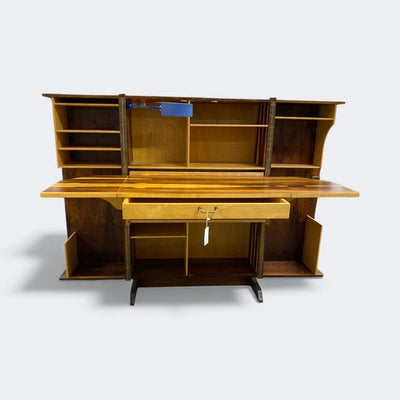 Mid Century "Magic Box" Brazilian Rosewood Office Desk by Mummenthaler & Meier Innovativ