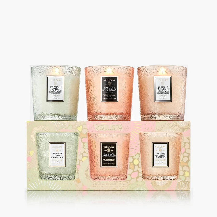 Voluspa Home Refresh Demi Trio of Lavender, Watermelon and Jasmine