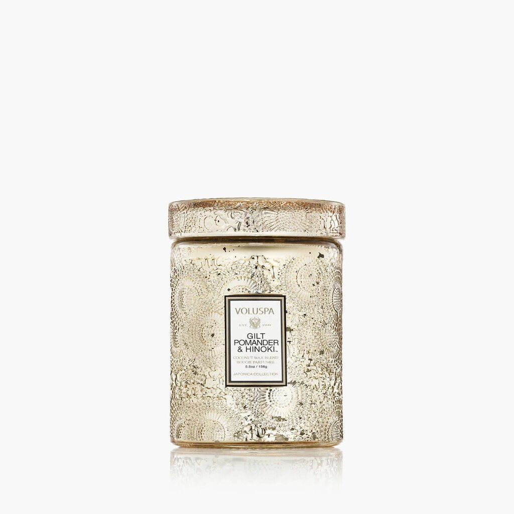 Voluspa Gilt Pomander & Hinoki 5.5oz Small Jar Candle