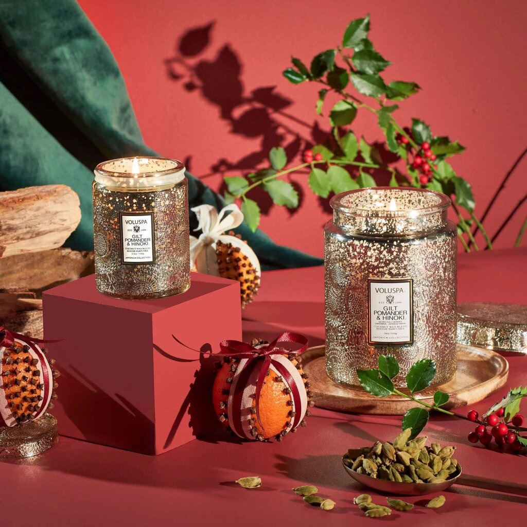 Voluspa Gilt Pomander & Hinoki 5.5oz Small Jar Candle