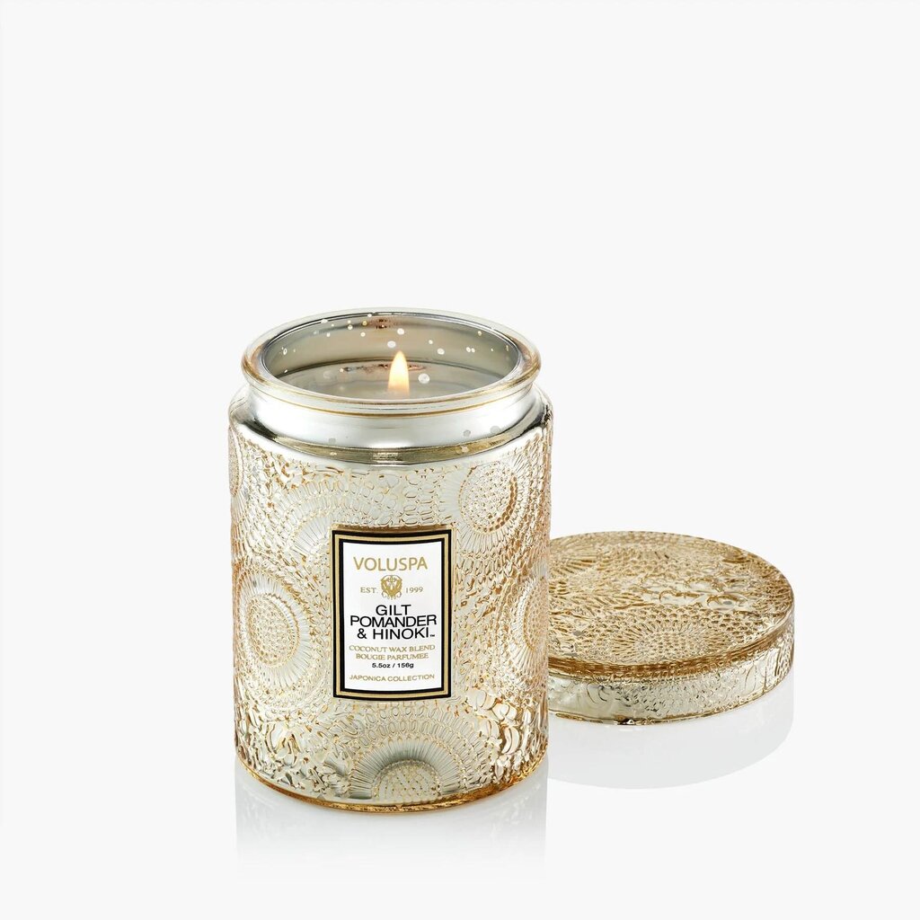 Voluspa Gilt Pomander & Hinoki 5.5oz Small Jar Candle