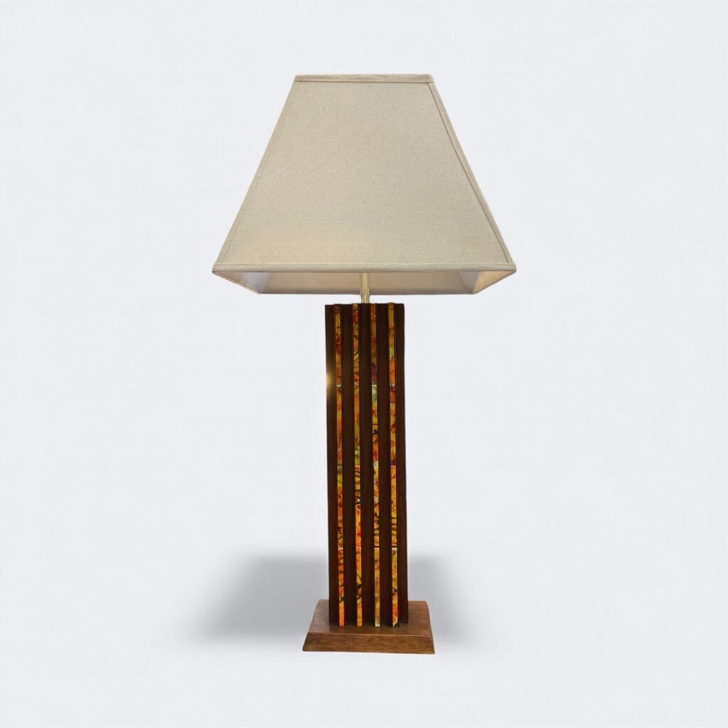 Monumental Harris Strong Orange Tile Table Lamp
