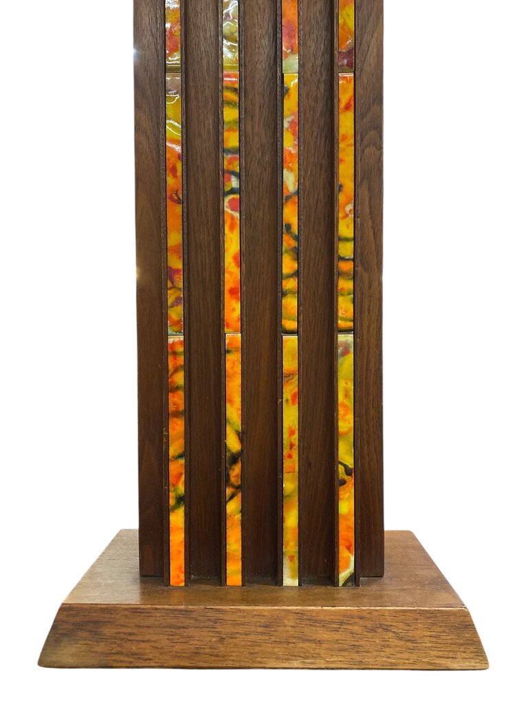 Monumental Harris Strong Orange Tile Table Lamp