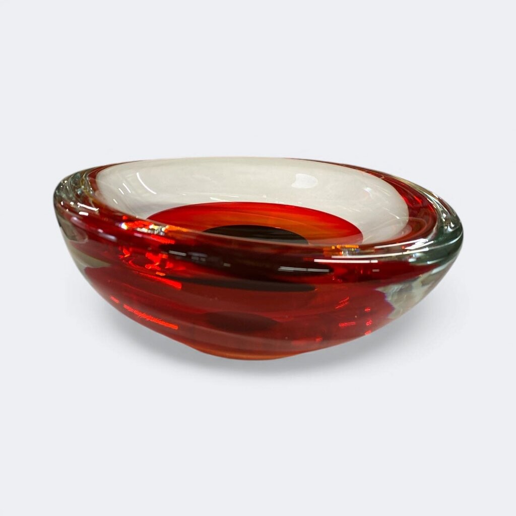 Oggetti Large and Heavy Glass Murano Bowl, Sommerso, Luigi Onesto
