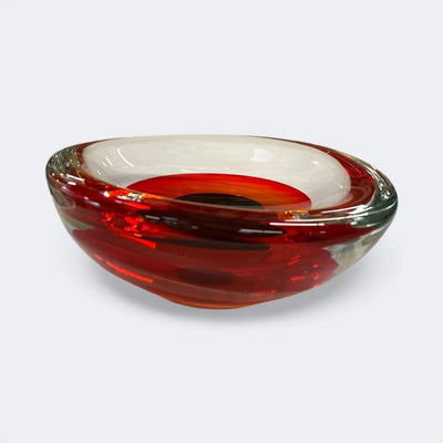 Oggetti Large and Heavy Glass Murano Bowl, Sommerso, Luigi Onesto