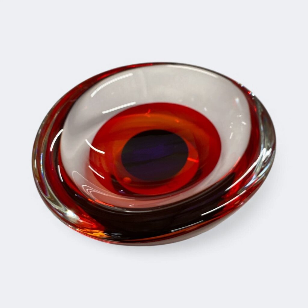 Oggetti Large and Heavy Glass Murano Bowl, Sommerso, Luigi Onesto