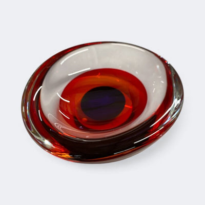 Oggetti Large and Heavy Glass Murano Bowl, Sommerso, Luigi Onesto