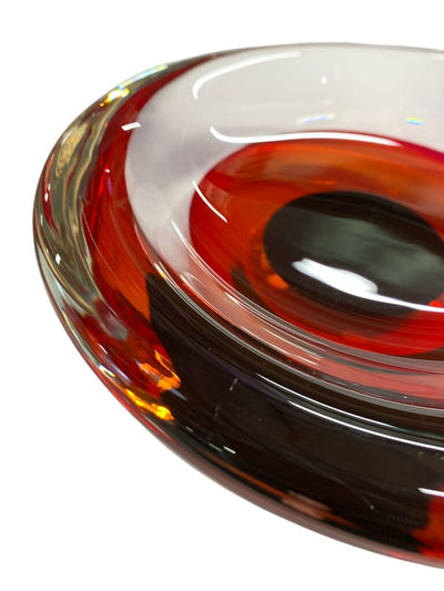 Oggetti Large and Heavy Glass Murano Bowl, Sommerso, Luigi Onesto
