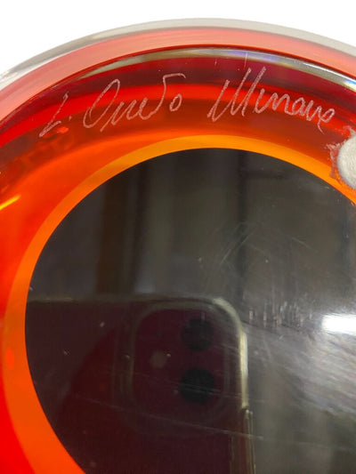 Oggetti Large and Heavy Glass Murano Bowl, Sommerso, Luigi Onesto