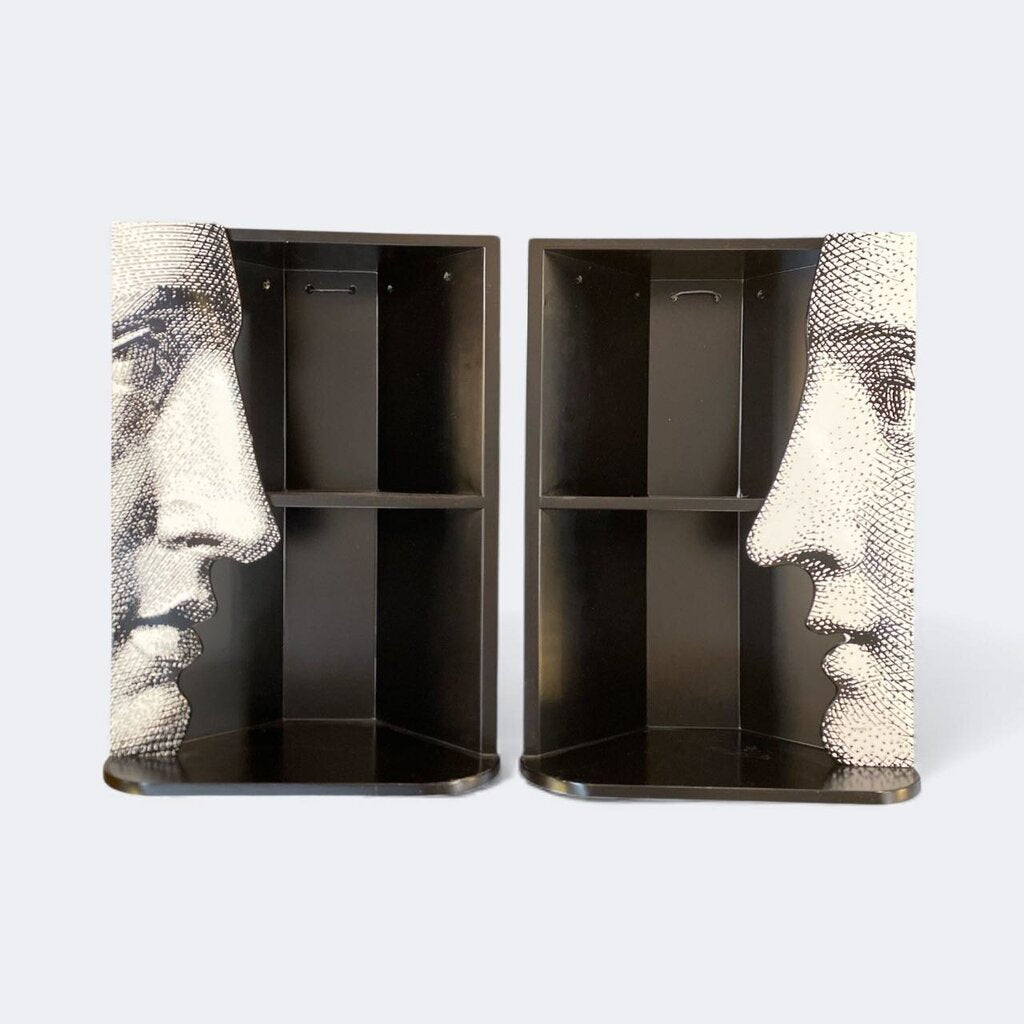 PAIR - Barnabe Fornasetti Pair of Corner Shelves Milan Italy (Set of 2)