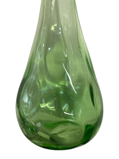 Vintage MCM Green Glas Swung Vase
