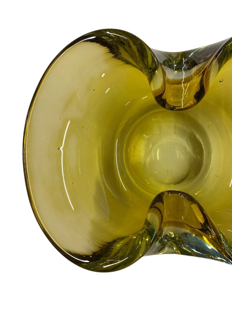 Vintage Green Art Glass Bowl, Catchall or Ashtray