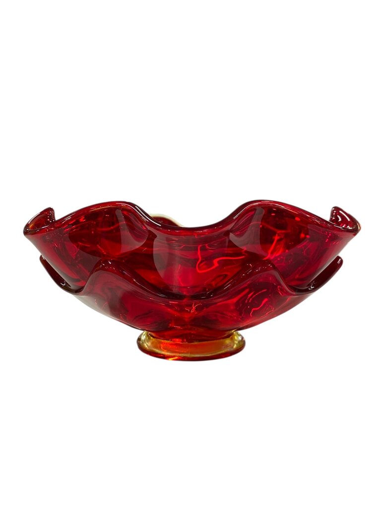 Vintage Ruby Red Art Glass Bowl