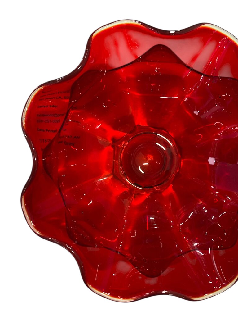 Vintage Ruby Red Art Glass Bowl