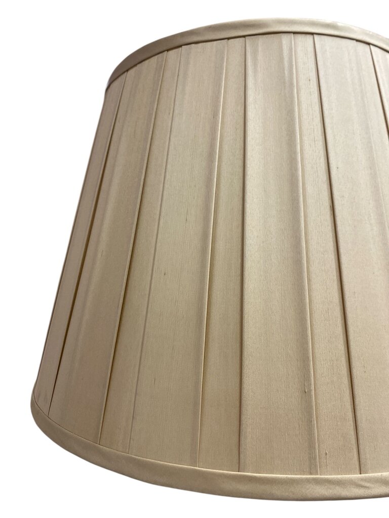 Vintage 1950's Giltwood Heavily Carved Urn-Shape Table Lamp w/ Golden Empire Silk Box Pleat Lampshade