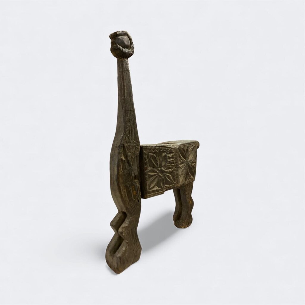 Vintage Indian Wooden Land Horse from the Naga Tribe