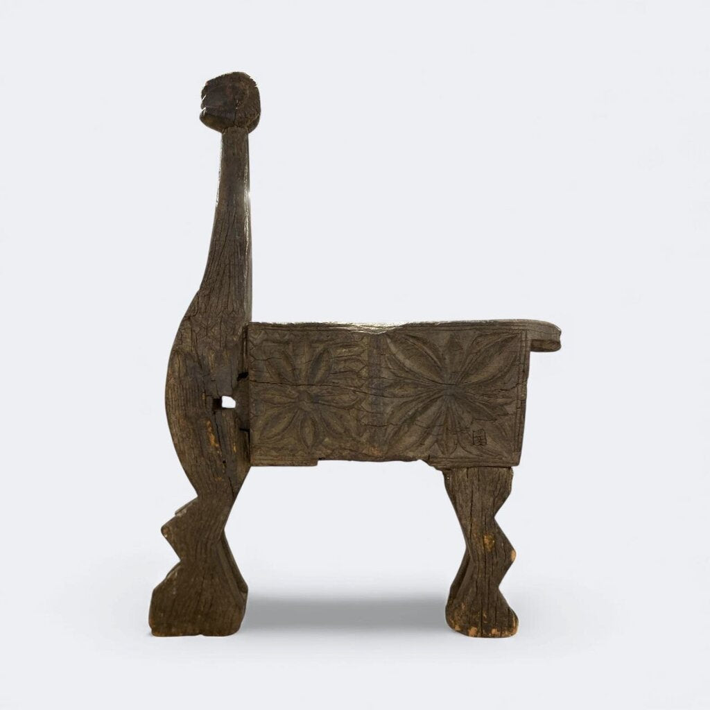Vintage Indian Wooden Land Horse from the Naga Tribe