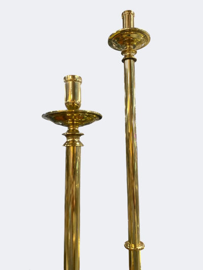 Vintage Pair of Tall Brass Candlesticks by Padua (Set of 2)