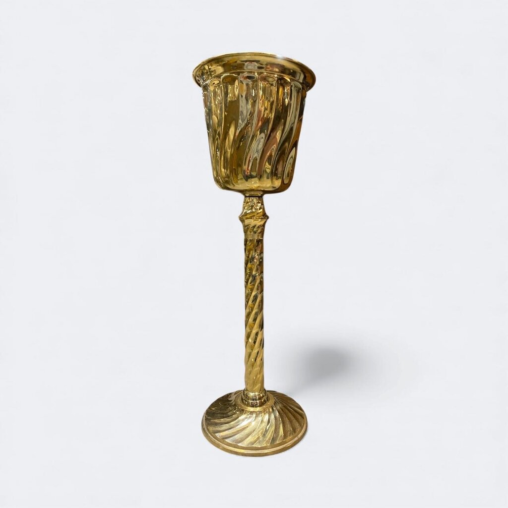 Vintage Brass Champagne Bucket on a Pedestal Stand