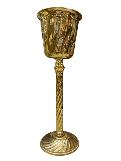 Vintage Brass Champagne Bucket on a Pedestal Stand