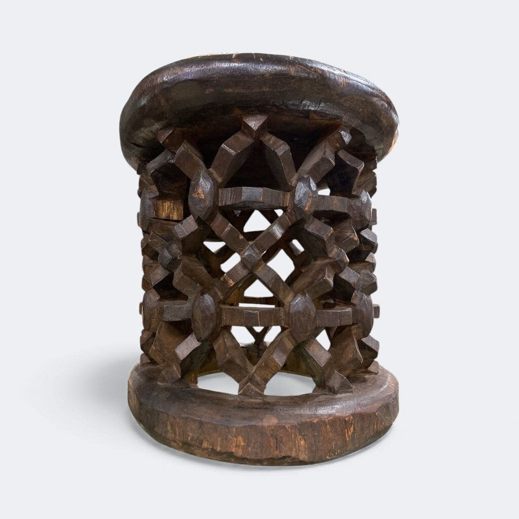 Vintage 15" Bamileke King Stool from Cameroon