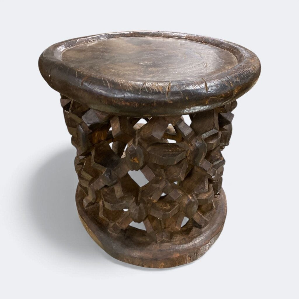 Vintage 15" Bamileke King Stool from Cameroon